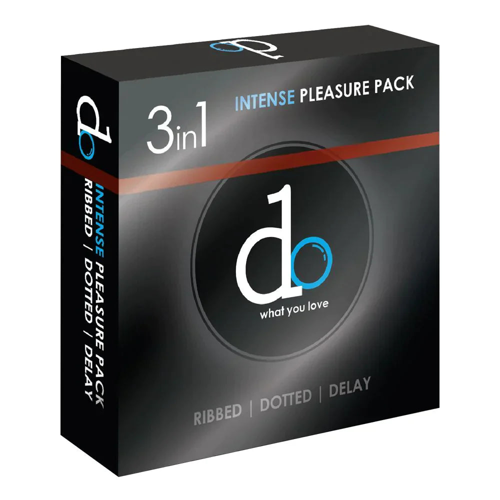 DO 3in1 Condom Pack - Intense Pleasure Pack (Ribbed + Dotted + Delay)