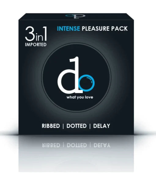 DO 3in1 Condom Pack - Intense Pleasure Pack (Ribbed + Dotted + Delay)