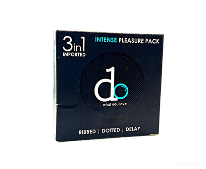 DO 3in1 Condom Pack - Intense Pleasure Pack (Ribbed + Dotted + Delay)